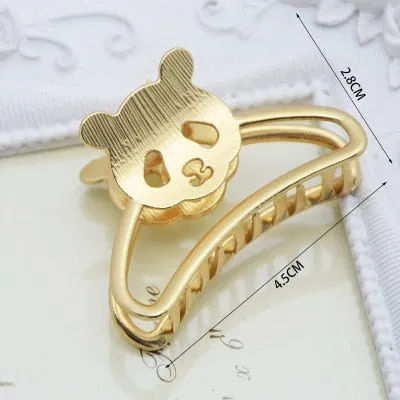 Golden Geometric Hair Claws with a Cute Touch