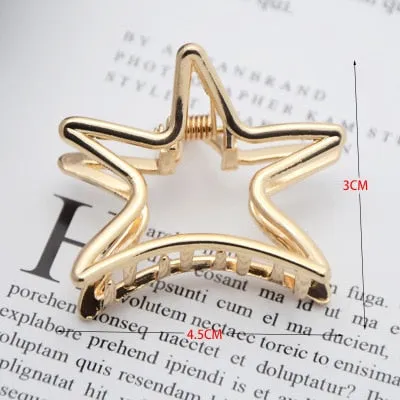 Golden Geometric Hair Claws with a Cute Touch