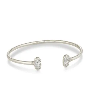 Grayson Crystal Cuff Bracelet Rhodium Metal White CZ