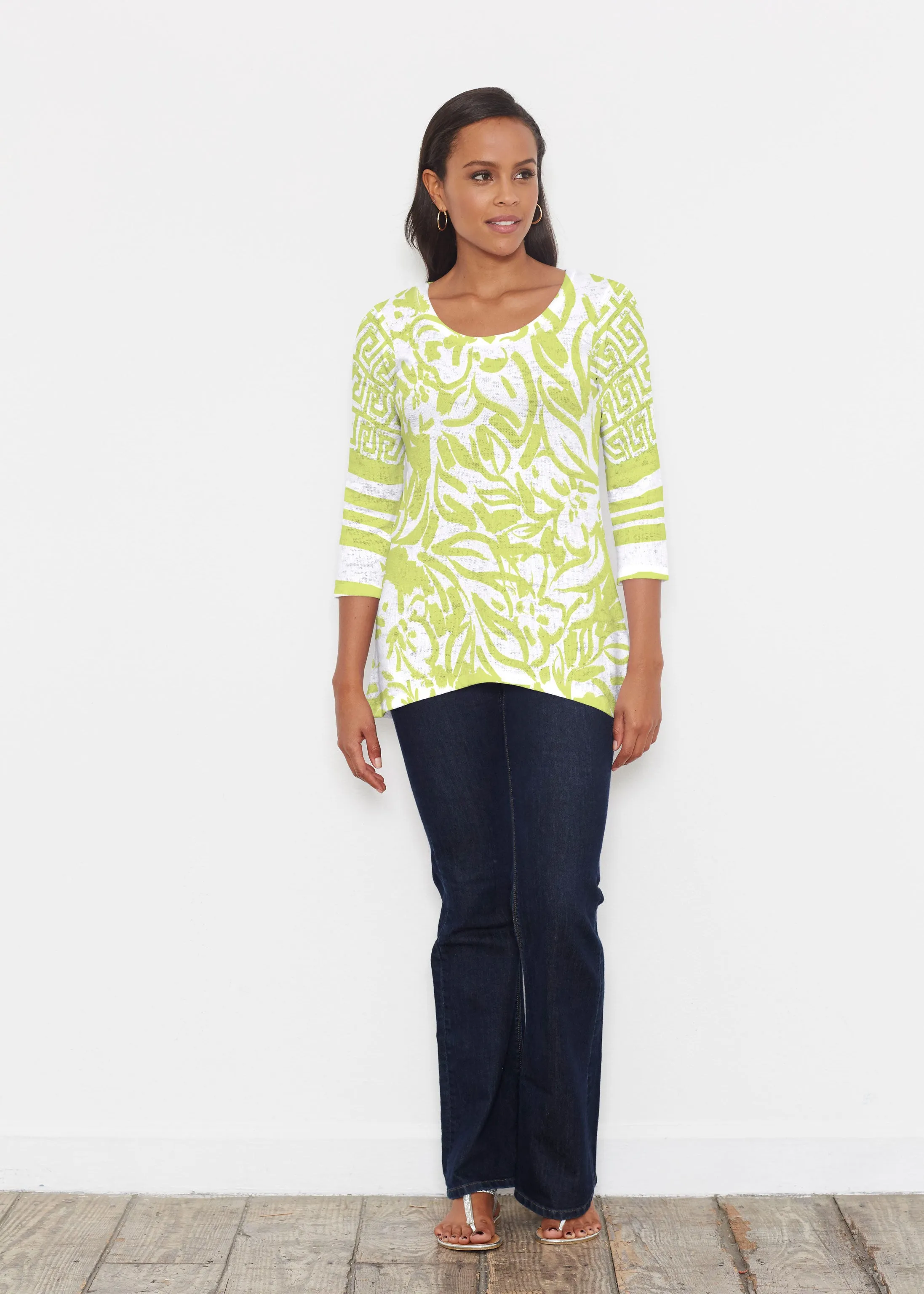 Greek Breeze Lime (8165) ~ Katherine Hi-Lo Thermal Tunic