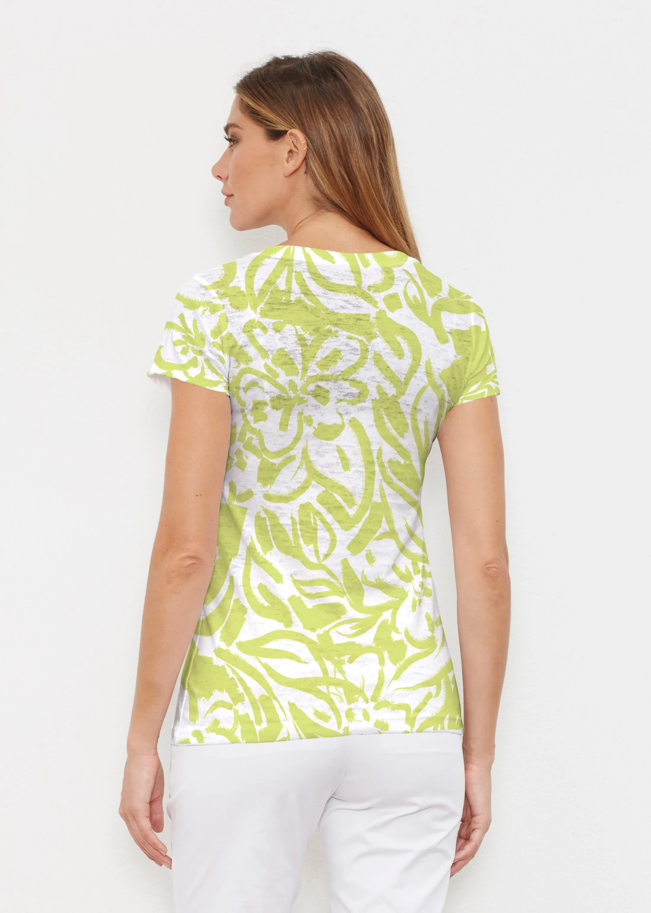 Greek Breeze Lime (8165) ~ Signature Cap Sleeve V-Neck Shirt