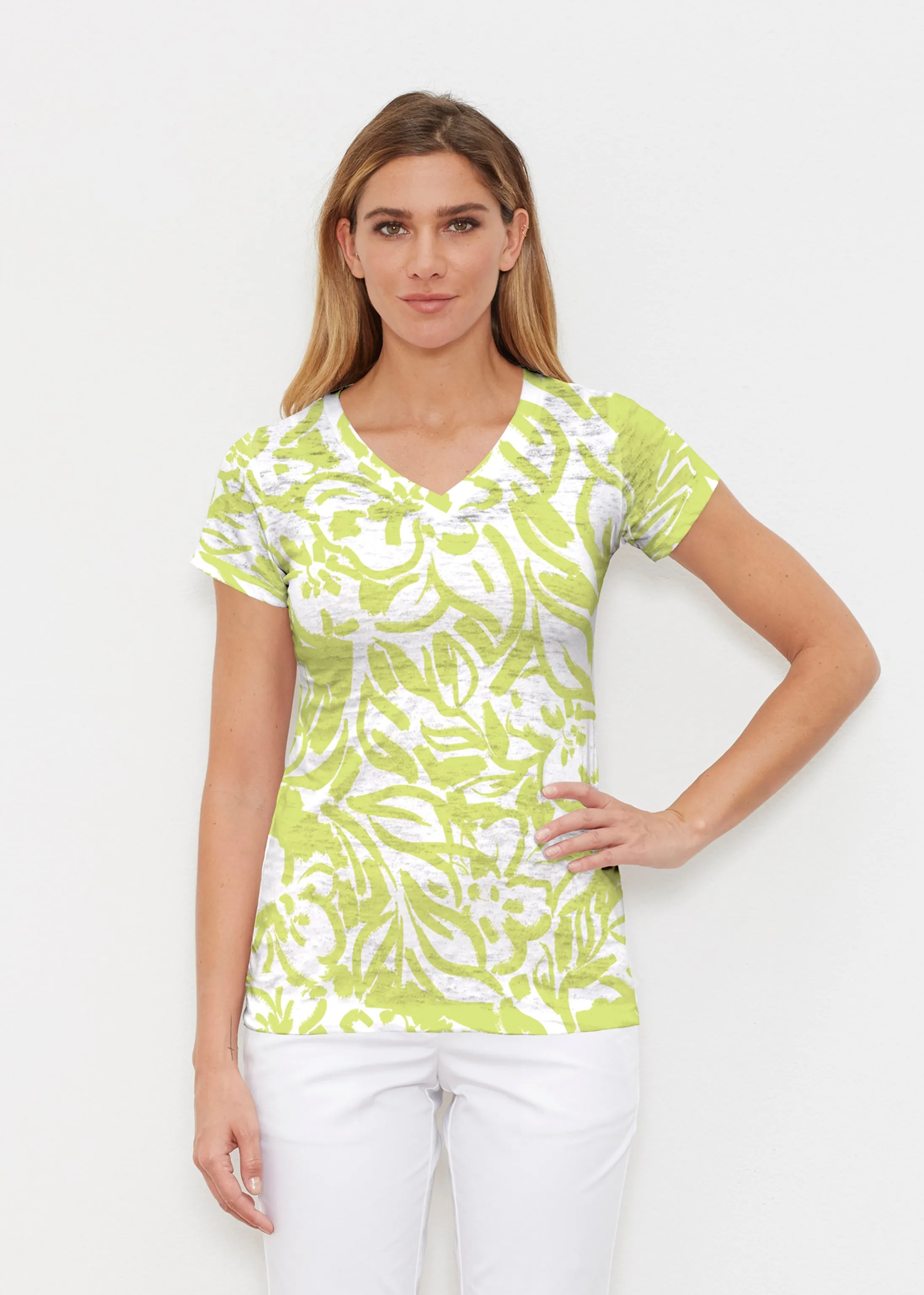 Greek Breeze Lime (8165) ~ Signature Cap Sleeve V-Neck Shirt