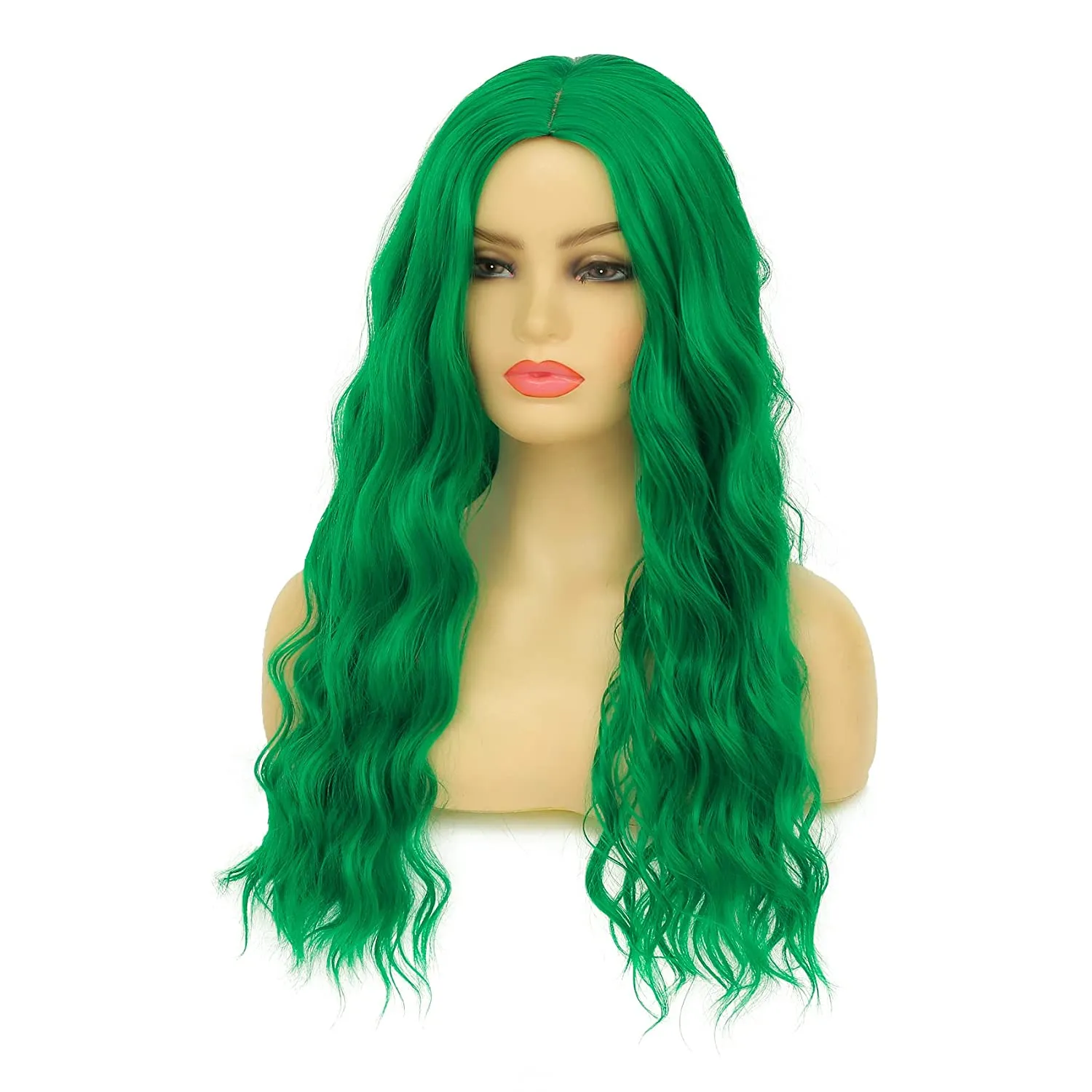 Green Long Middle Part Hair Wig