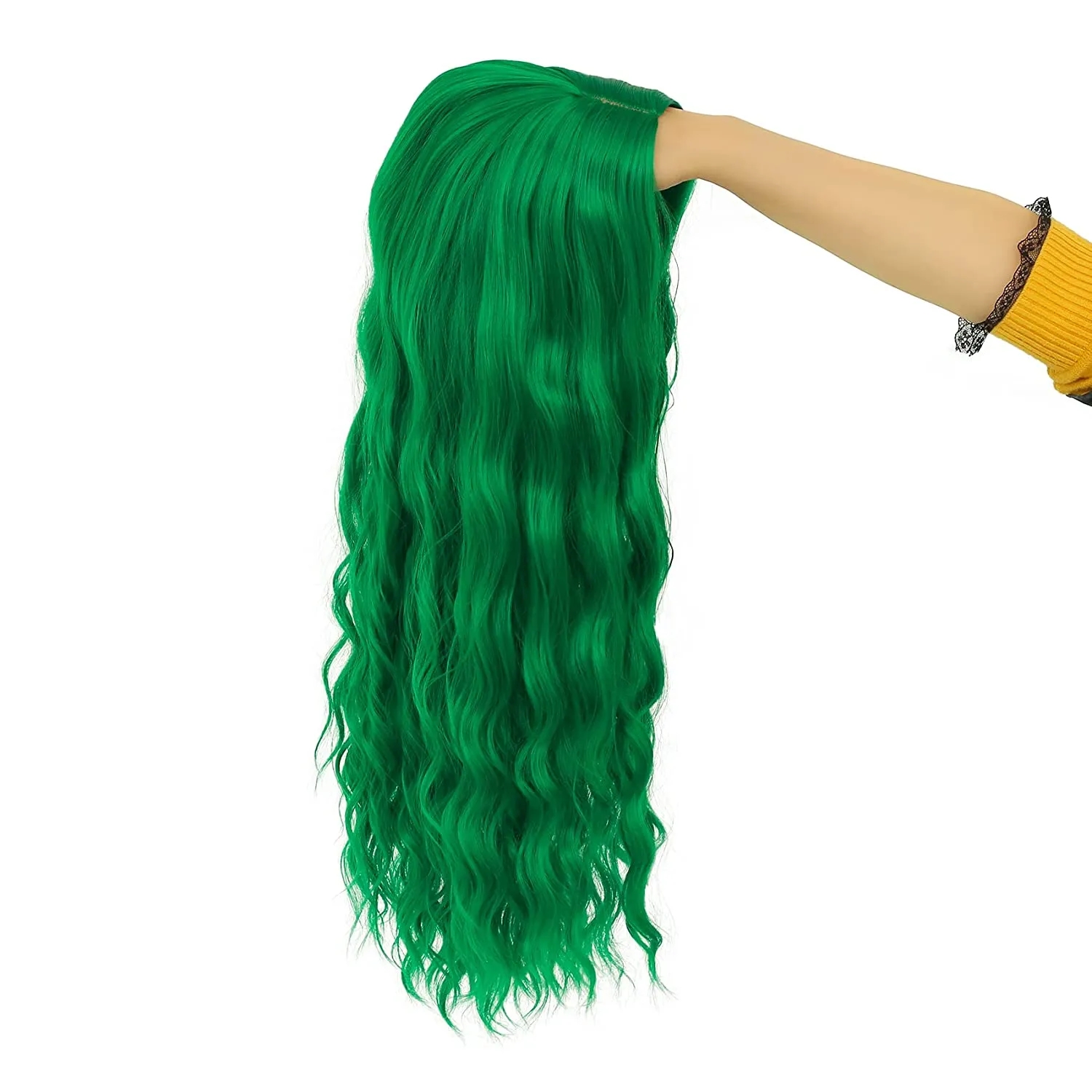 Green Long Middle Part Hair Wig