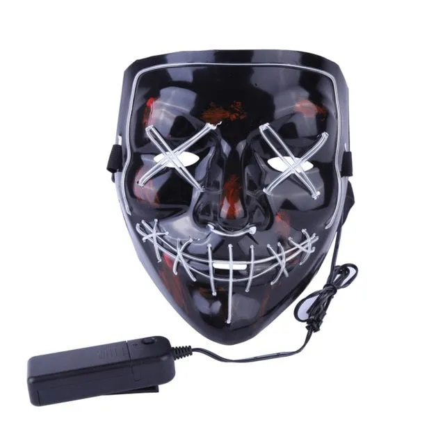 Halloween Mask LED Light Up Party Masks The Purge Election Year Great Funny Masks Festival Cosplay Costume Supplies Glow In Dark