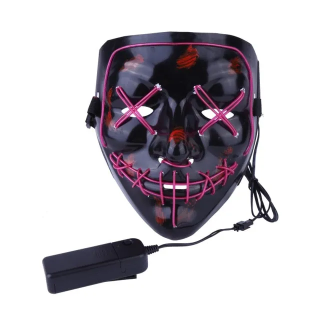 Halloween Mask LED Light Up Party Masks The Purge Election Year Great Funny Masks Festival Cosplay Costume Supplies Glow In Dark