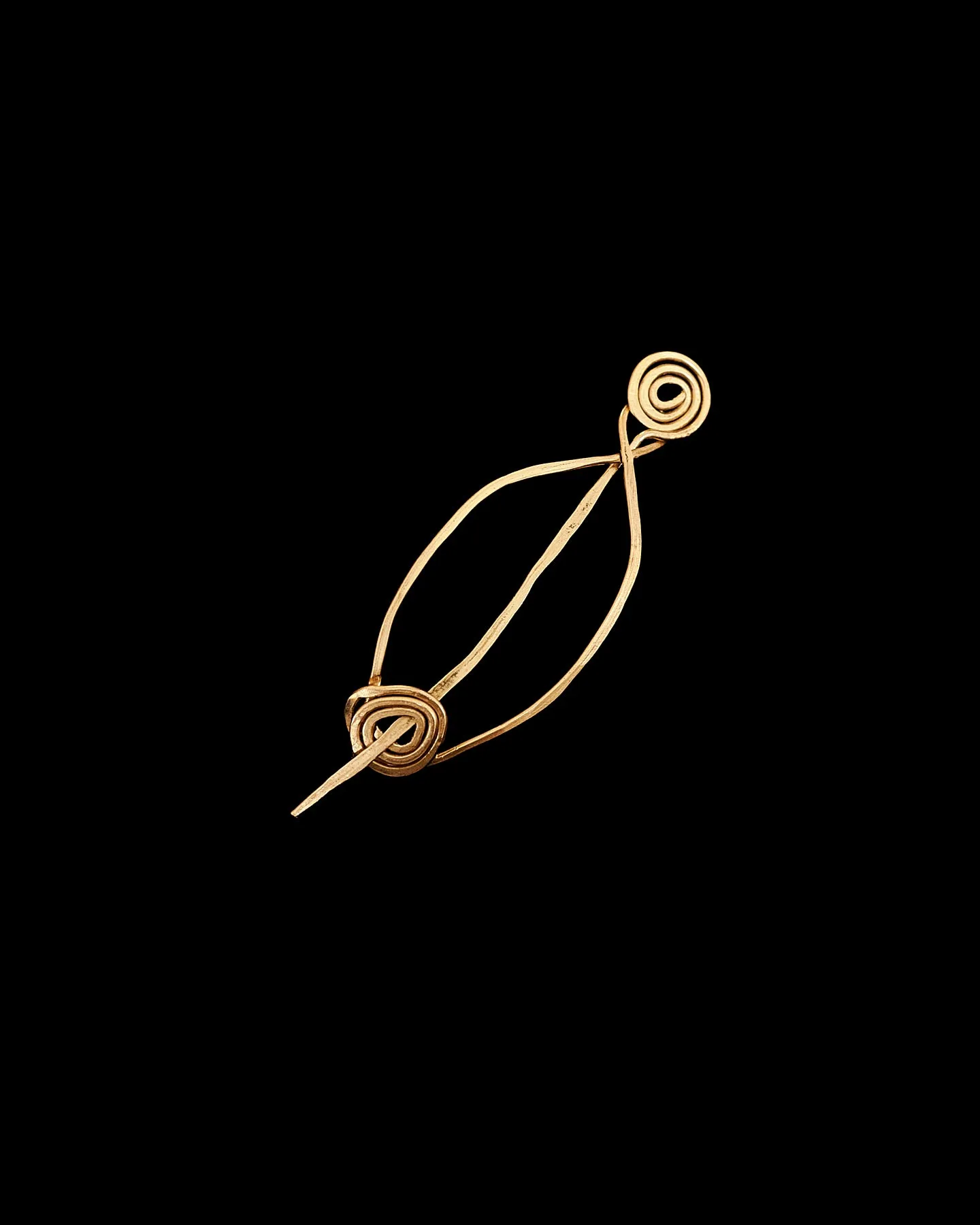 Hammered Brass Hair Barrette