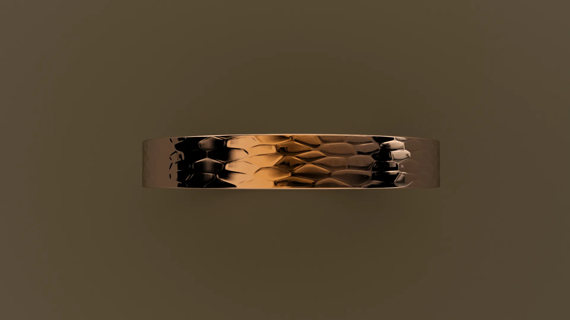 Hammered Rose Gold 3mm Flat Wedding Band