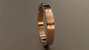 Hammered Rose Gold 3mm Flat Wedding Band