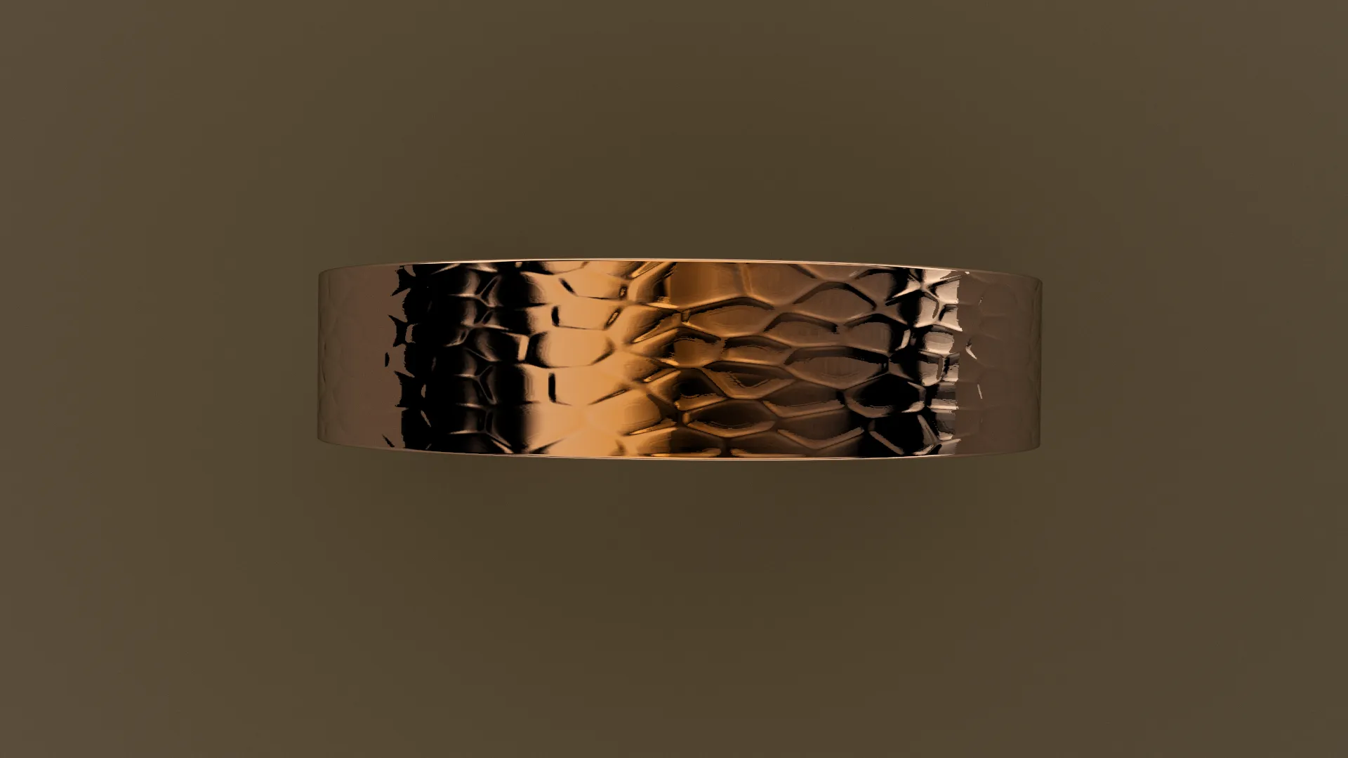 Hammered Rose Gold 5mm Flat Wedding Band