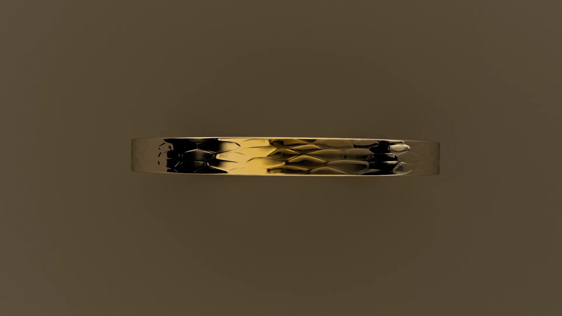 Hammered Yellow Gold 2mm Flat Wedding Band