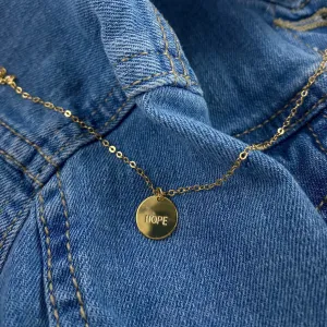 Hand Stamped HOPE Disk Necklace