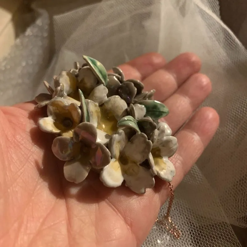 Handmade Ceramic Little Flowers Pendant