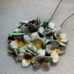 Handmade Ceramic Little Flowers Pendant