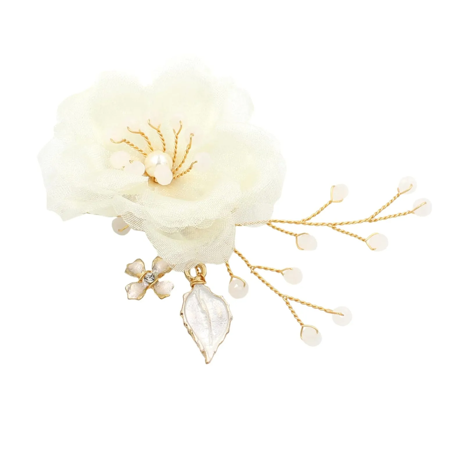 Handmade Chiffon Flowers Hairpin Suit Bridal Hair Wedding Headdress Accessory