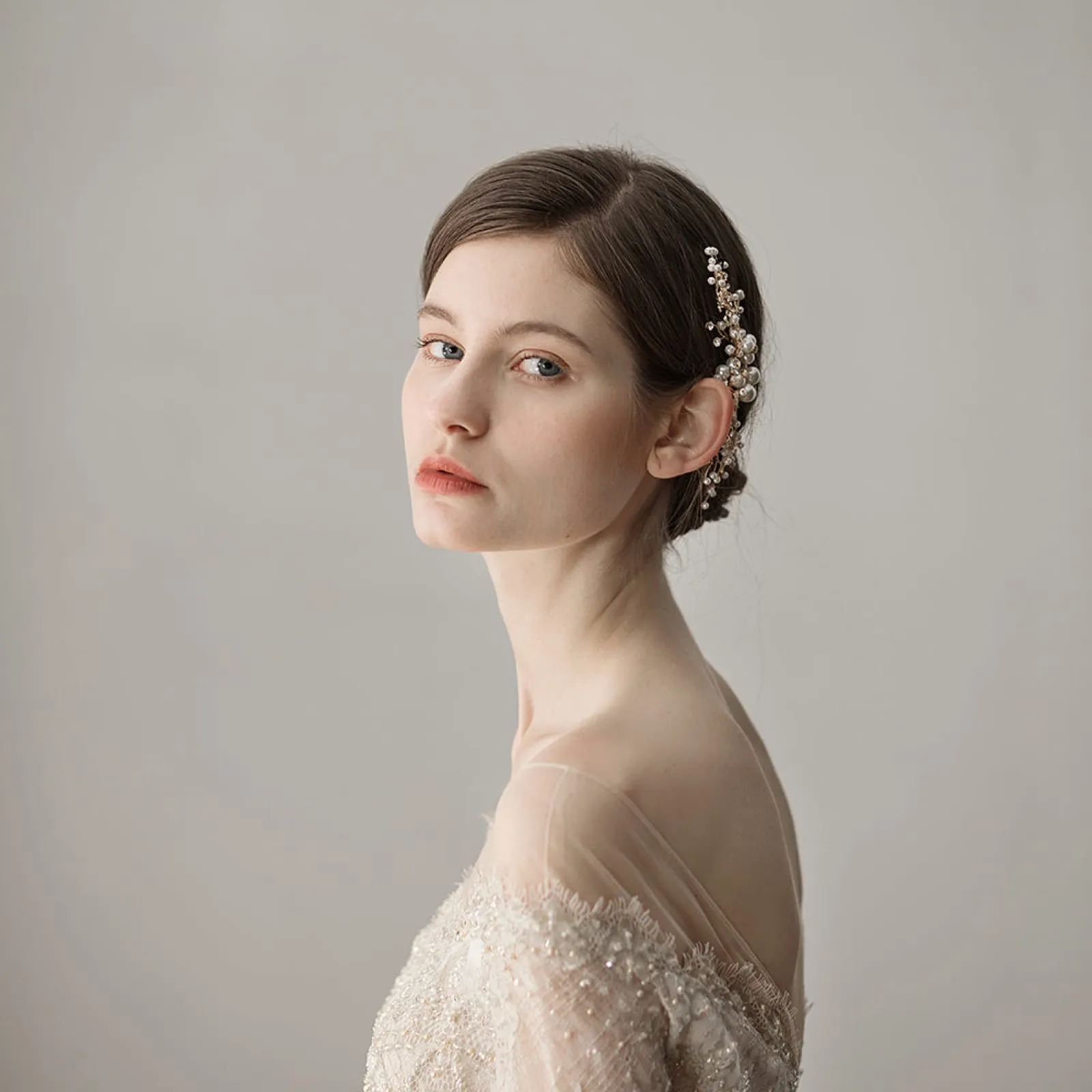 Handmade Pearls Alloy Bridal Hair Comb Wedding Headdress Hair Accessory Women