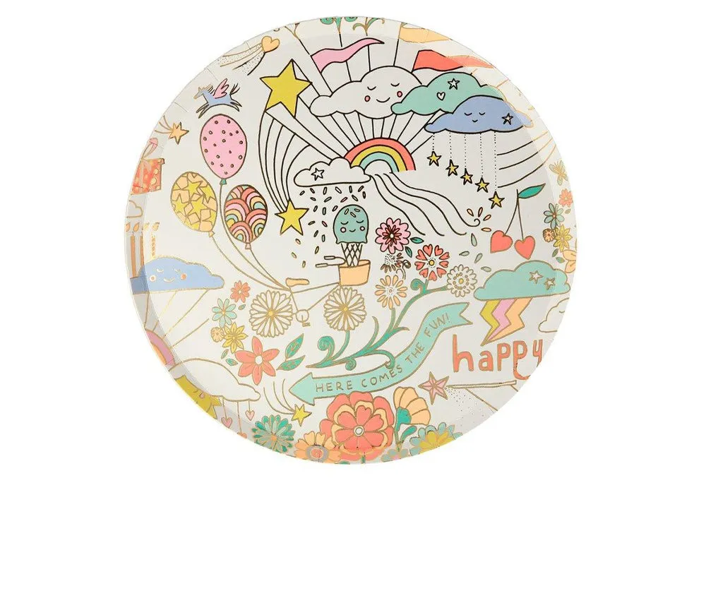 Happy Doodle Side Plates