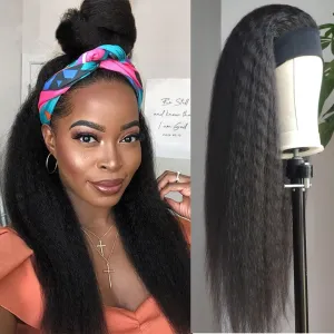 Headband Wig Yaki Kinky Brazilian Human Hair