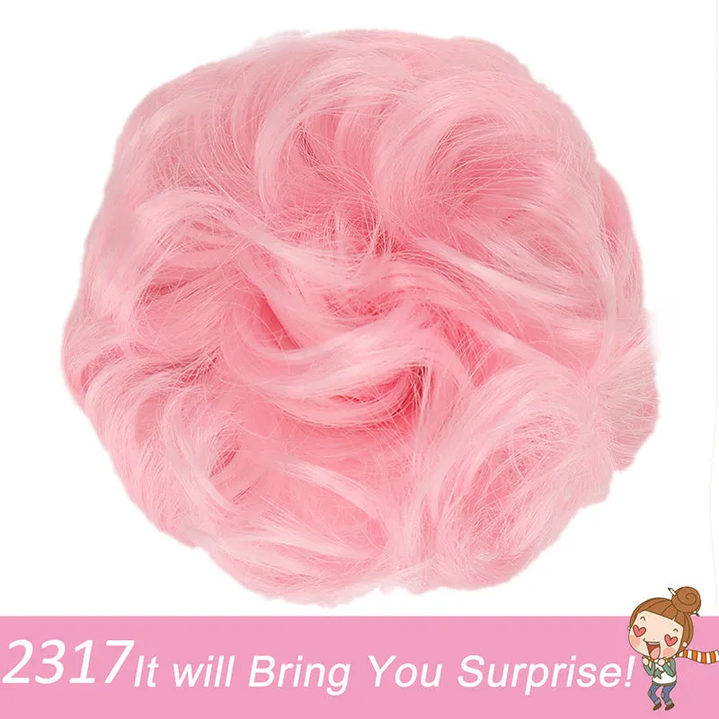 Heat Resistant Synthetic Fiber Messy Bun Hair Piece - Wavy Curly Hair Bun for Women