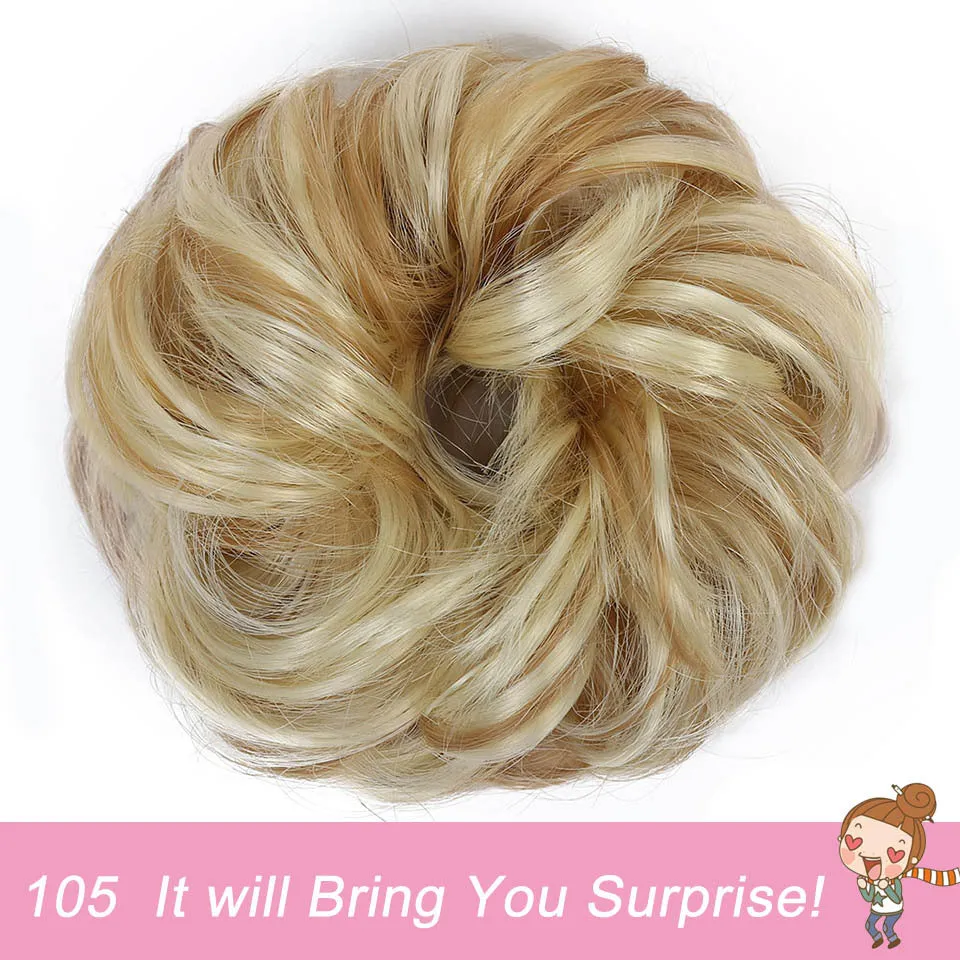Heat Resistant Synthetic Fiber Messy Bun Hair Piece - Wavy Curly Hair Bun for Women