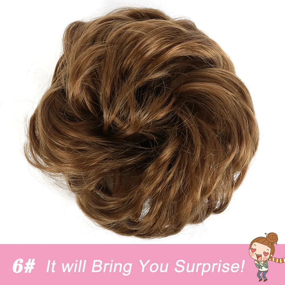 Heat Resistant Synthetic Fiber Messy Bun Hair Piece - Wavy Curly Hair Bun for Women