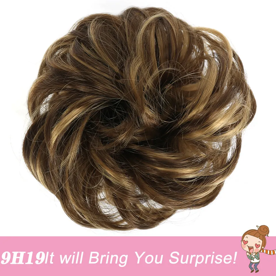 Heat Resistant Synthetic Fiber Messy Bun Hair Piece - Wavy Curly Hair Bun for Women