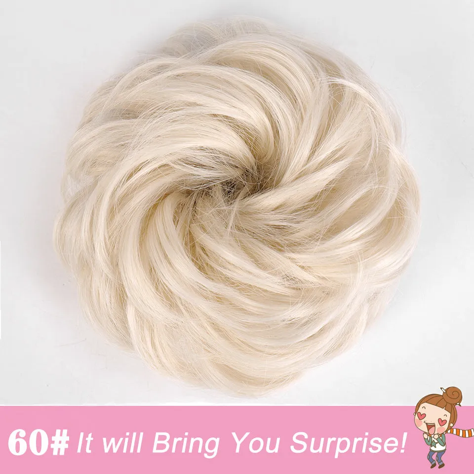 Heat Resistant Synthetic Fiber Messy Bun Hair Piece - Wavy Curly Hair Bun for Women
