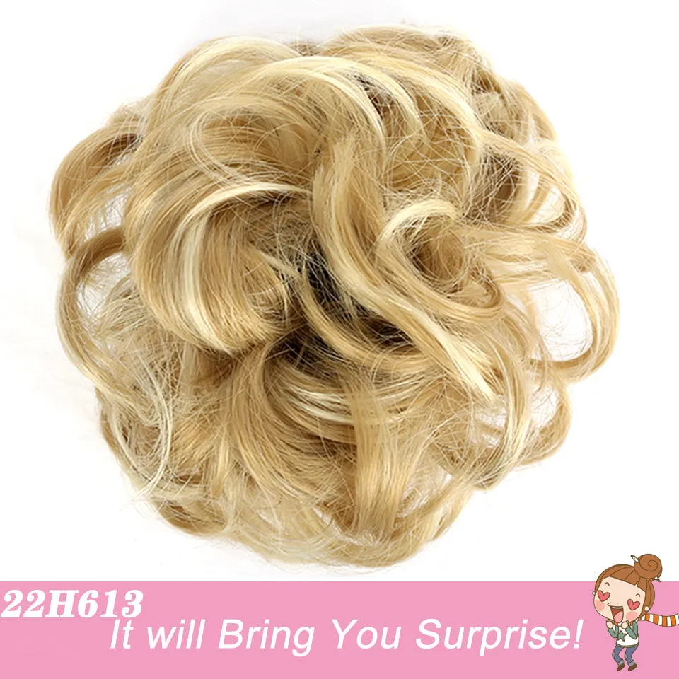 Heat Resistant Synthetic Fiber Messy Bun Hair Piece - Wavy Curly Hair Bun for Women