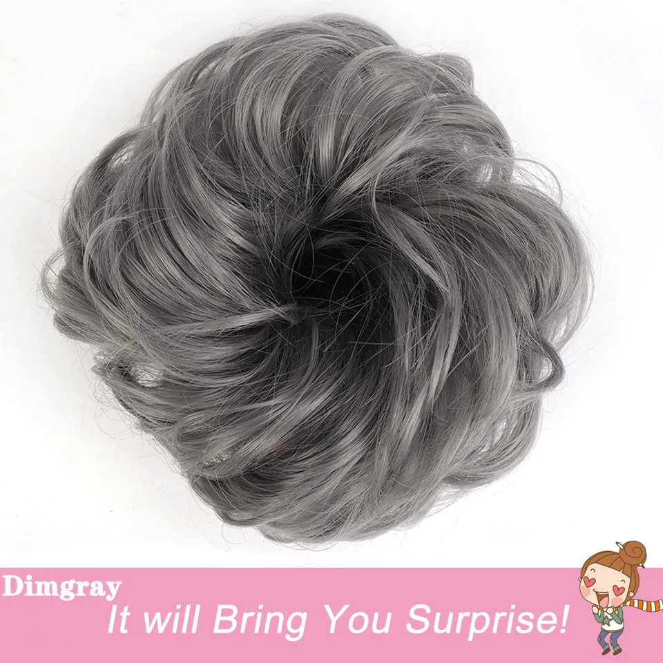 Heat Resistant Synthetic Fiber Messy Bun Hair Piece - Wavy Curly Hair Bun for Women