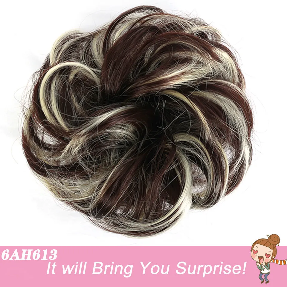 Heat Resistant Synthetic Fiber Messy Bun Hair Piece - Wavy Curly Hair Bun for Women