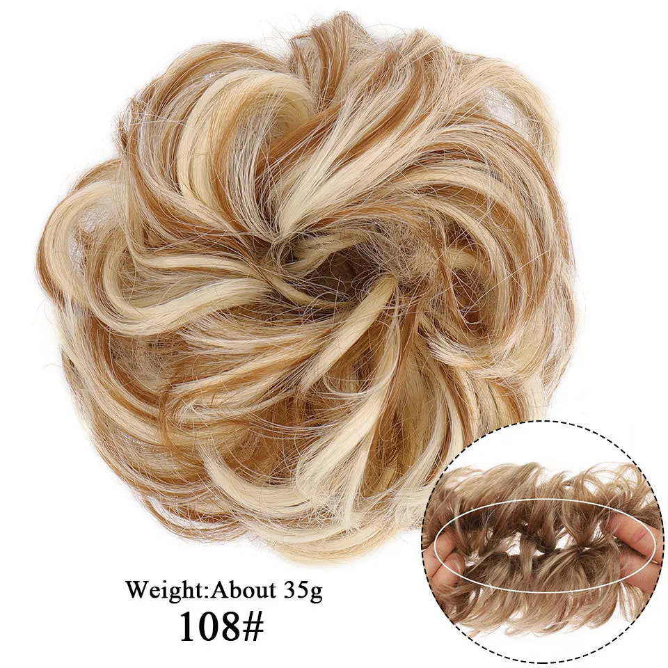 Heat Resistant Synthetic Fiber Messy Bun Hair Piece - Wavy Curly Hair Bun for Women