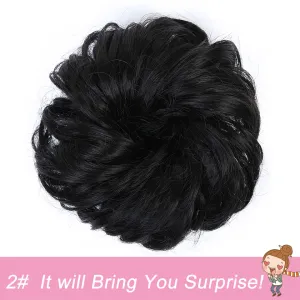 Heat Resistant Synthetic Fiber Messy Bun Hair Piece - Wavy Curly Hair Bun for Women