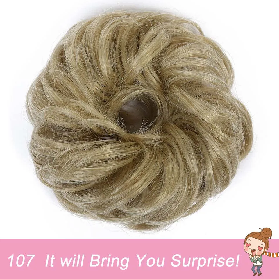 Heat Resistant Synthetic Fiber Messy Bun Hair Piece - Wavy Curly Hair Bun for Women