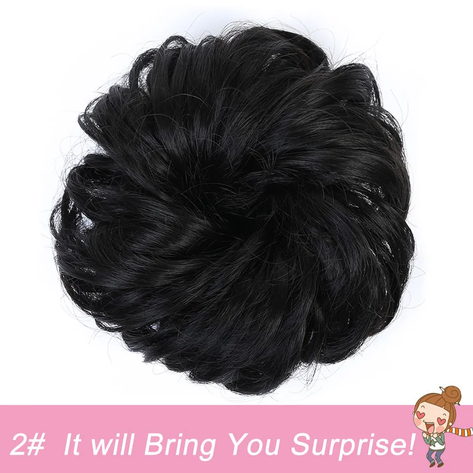 Heat Resistant Synthetic Fiber Messy Bun Hair Piece - Wavy Curly Hair Bun for Women
