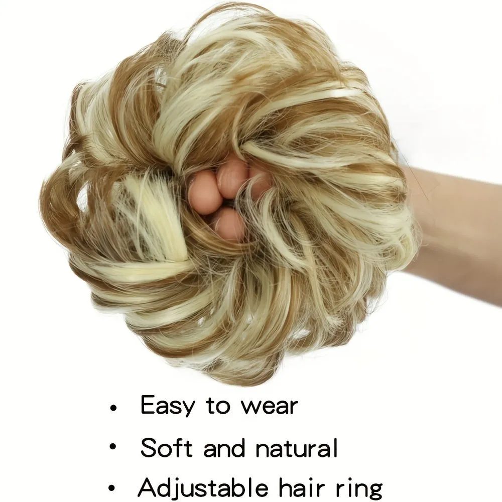 Heat Resistant Synthetic Fiber Messy Bun Hair Piece - Wavy Curly Hair Bun for Women