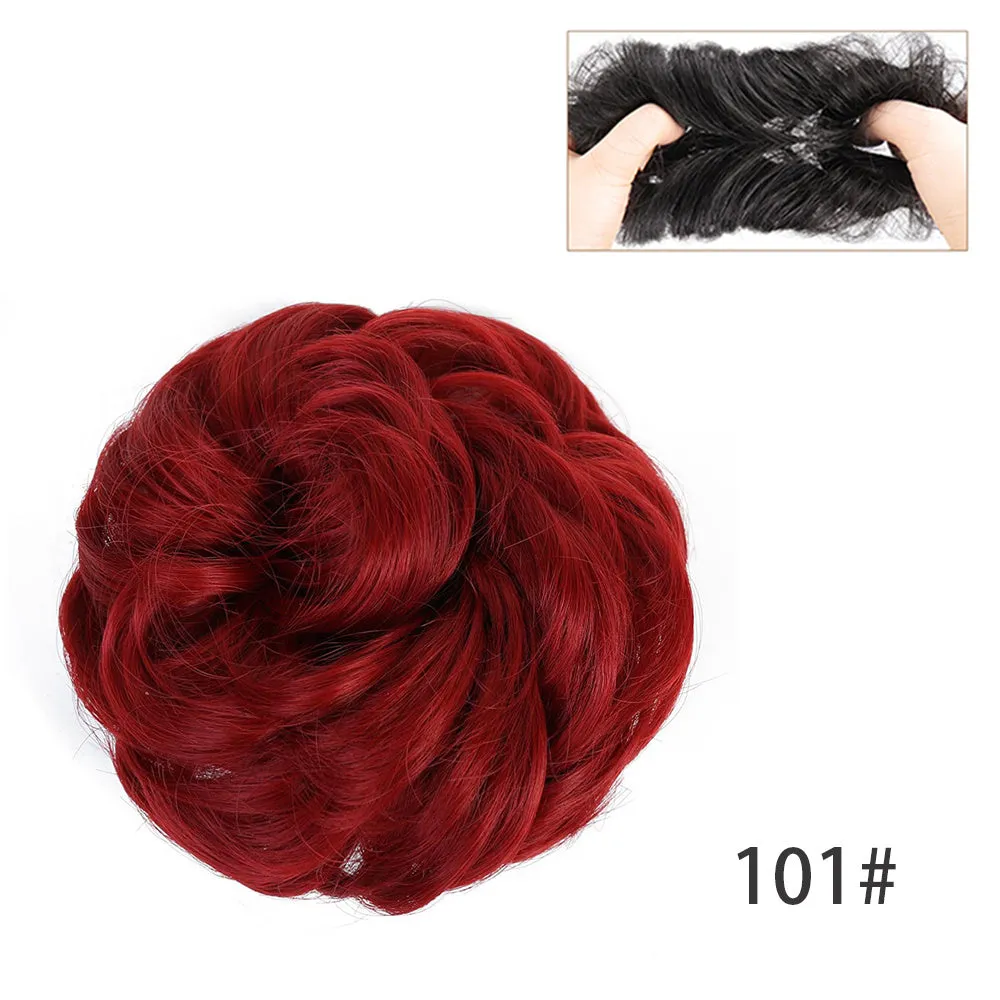 Heat Resistant Synthetic Fiber Messy Bun Hair Piece - Wavy Curly Hair Bun for Women