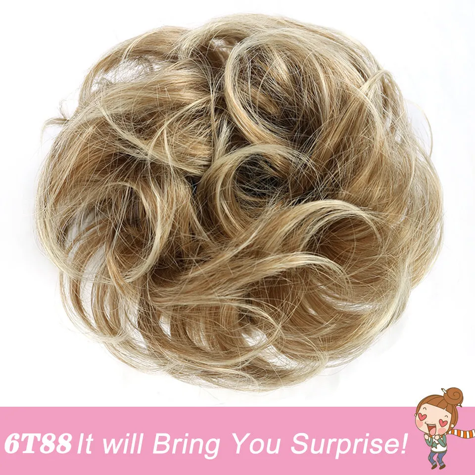 Heat Resistant Synthetic Fiber Messy Bun Hair Piece - Wavy Curly Hair Bun for Women