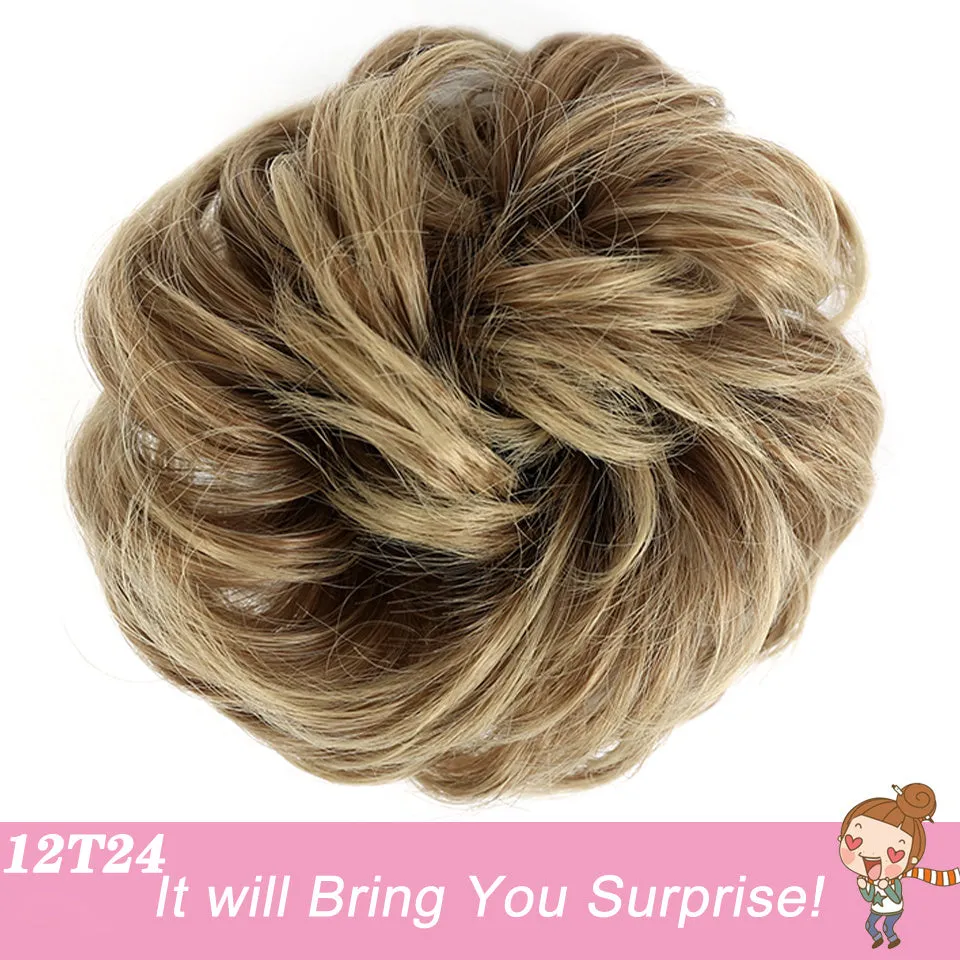 Heat Resistant Synthetic Fiber Messy Bun Hair Piece - Wavy Curly Hair Bun for Women