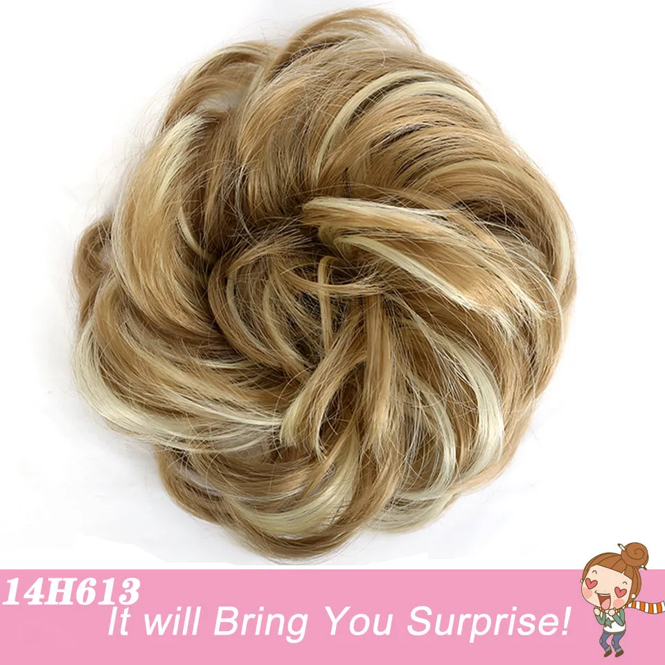 Heat Resistant Synthetic Fiber Messy Bun Hair Piece - Wavy Curly Hair Bun for Women