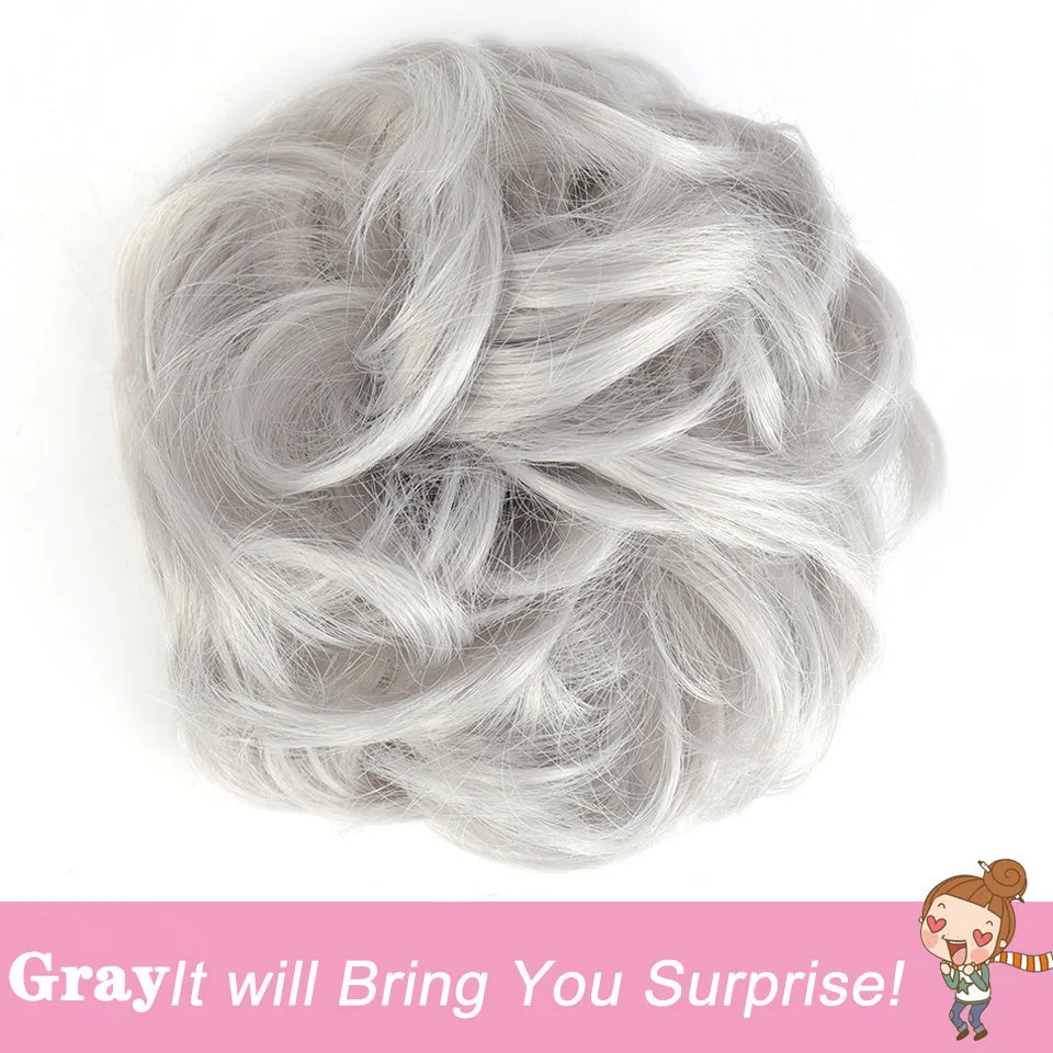 Heat Resistant Synthetic Fiber Messy Bun Hair Piece - Wavy Curly Hair Bun for Women