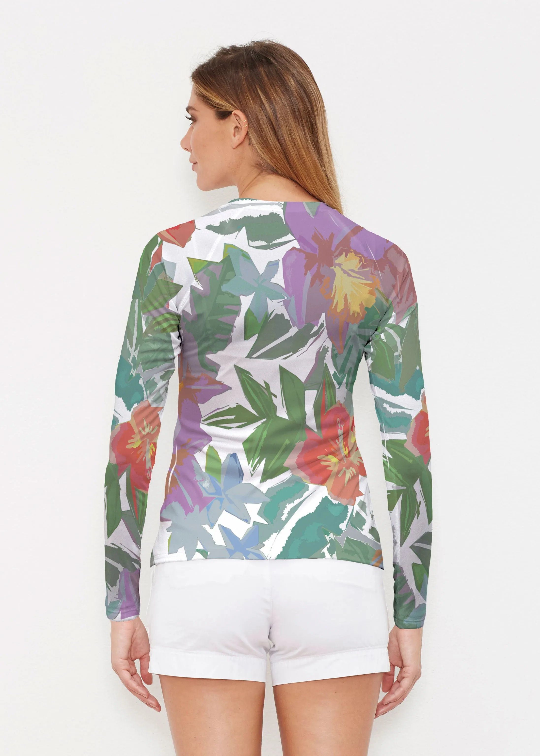 Hibiscus Island (19212) ~ Long Sleeve Rash Guard
