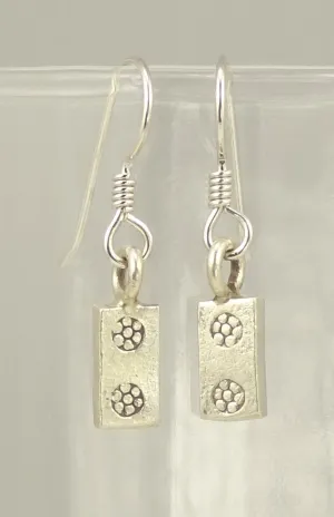 Hill Tribe Silver Stamped Rectangle Earrings