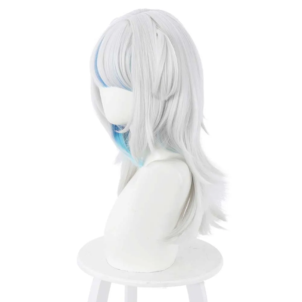 Hololive English VTuber Carnival Halloween Party Props Gawr Gura Cosplay Wig Heat Resistant Synthetic Hair