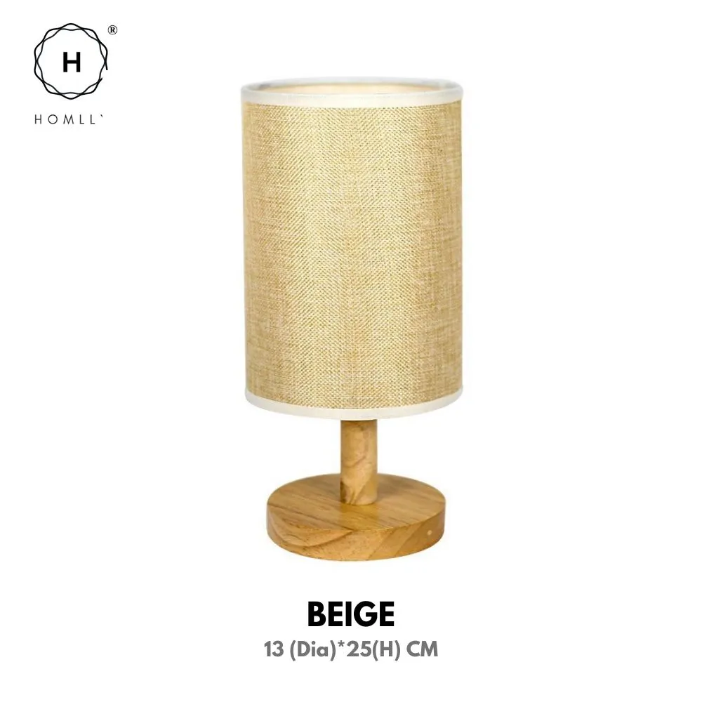 Homlly Minimalist Solid Wood Nightstand Lamp