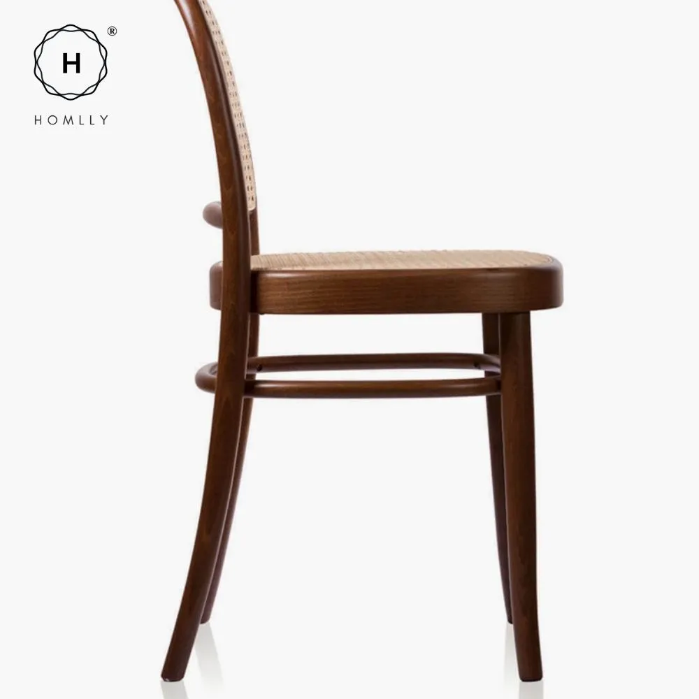 Homlly Natural Rattan Solid Wood Dining Chair