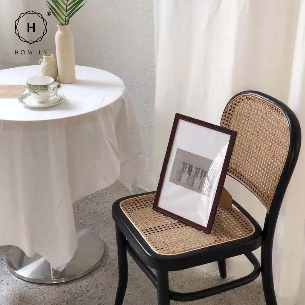 Homlly Natural Rattan Solid Wood Dining Chair
