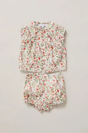 Honey Blouse Set Red Flowers