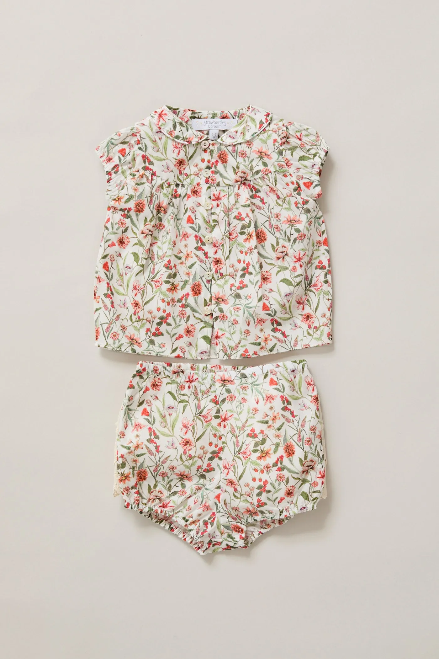 Honey Blouse Set Red Flowers