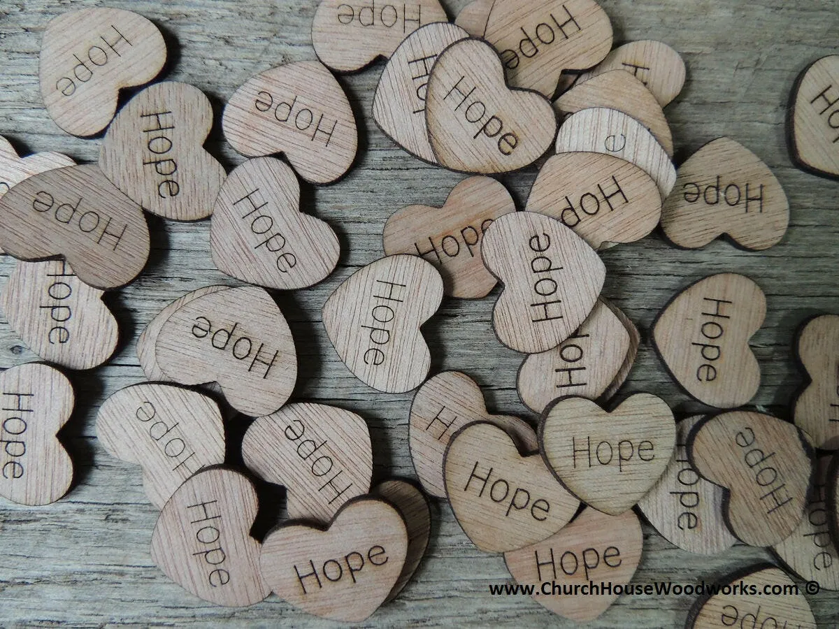 Hope Wood Hearts - 100 ct - 1 inch