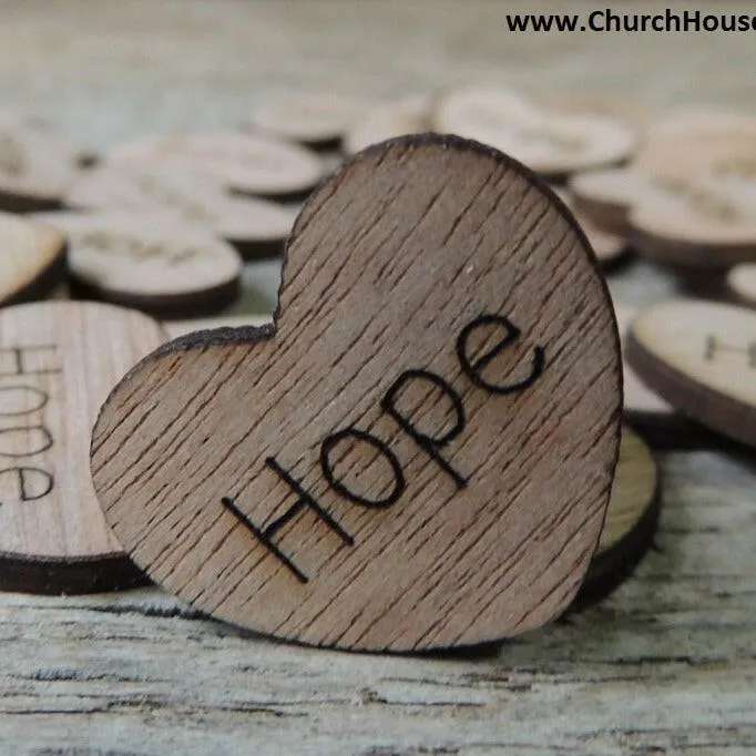 Hope Wood Hearts - 100 ct - 1 inch
